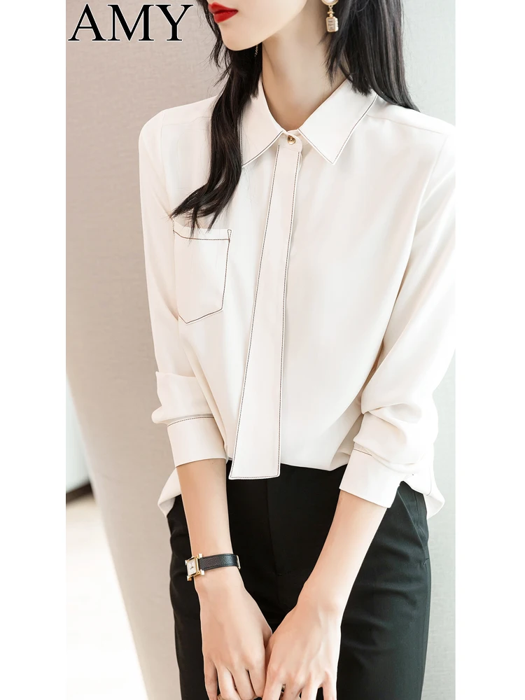 

shirt for women Blouse large loose shirt mature 2021 spring fashion long sleeve top white Elegant bow Women's shirt Chiffon