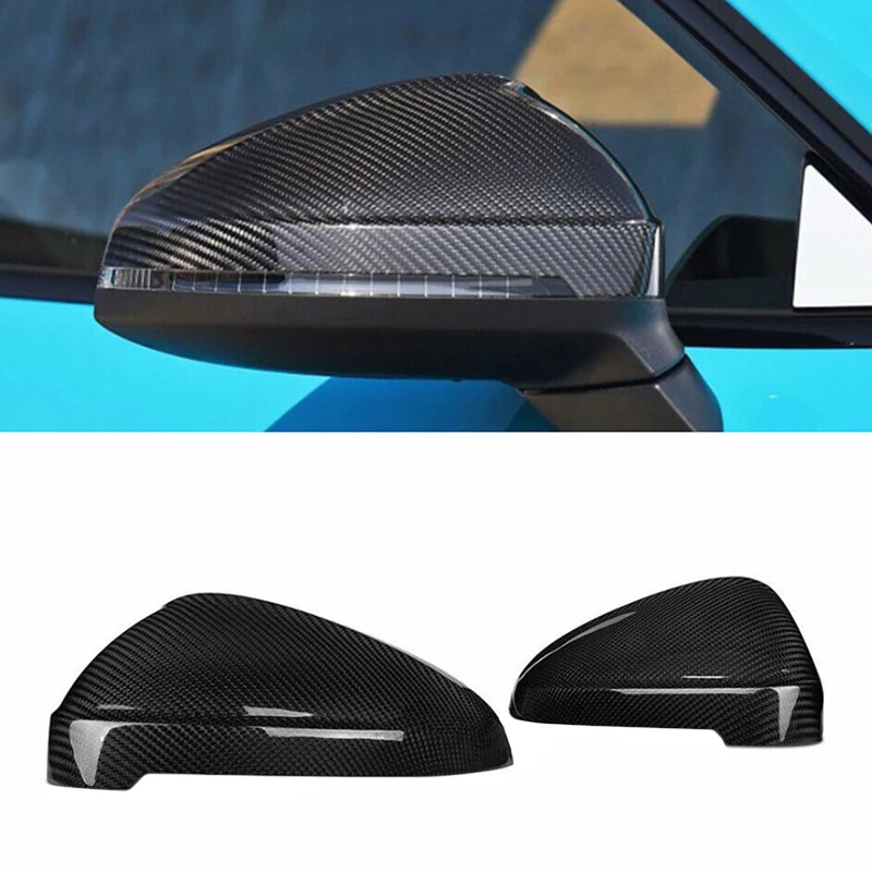 CITALL 1 пара автомобильное черное углеродное волокно зеркало заднего вида накладка