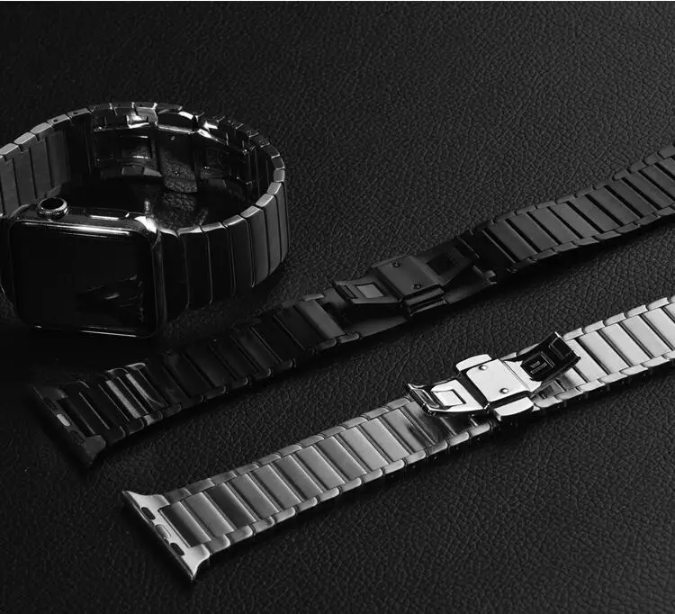 Серия 6/5/4/3/2/1 316L металлический ремешок для Apple watch SE Link Браслет Бабочка ремни петли