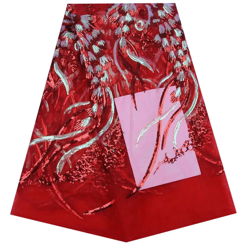 

Sequins Style African High Quality Green Sequins Embroidery Lace Fabric New Nigeria Lace Fabric Sewing Evening Dress Material