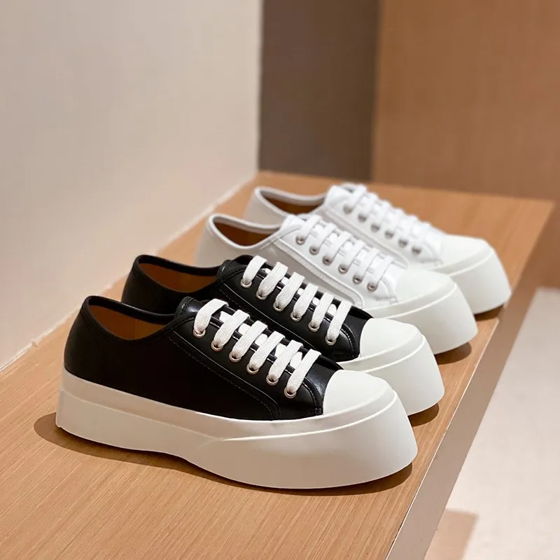 

Flat Platform Shoes Woman Lace-up Round Toe Leisure Women's Shoes Casual Oxfords Boat Shoe Loafers 2021 Spring Flats Shoe Mujer
