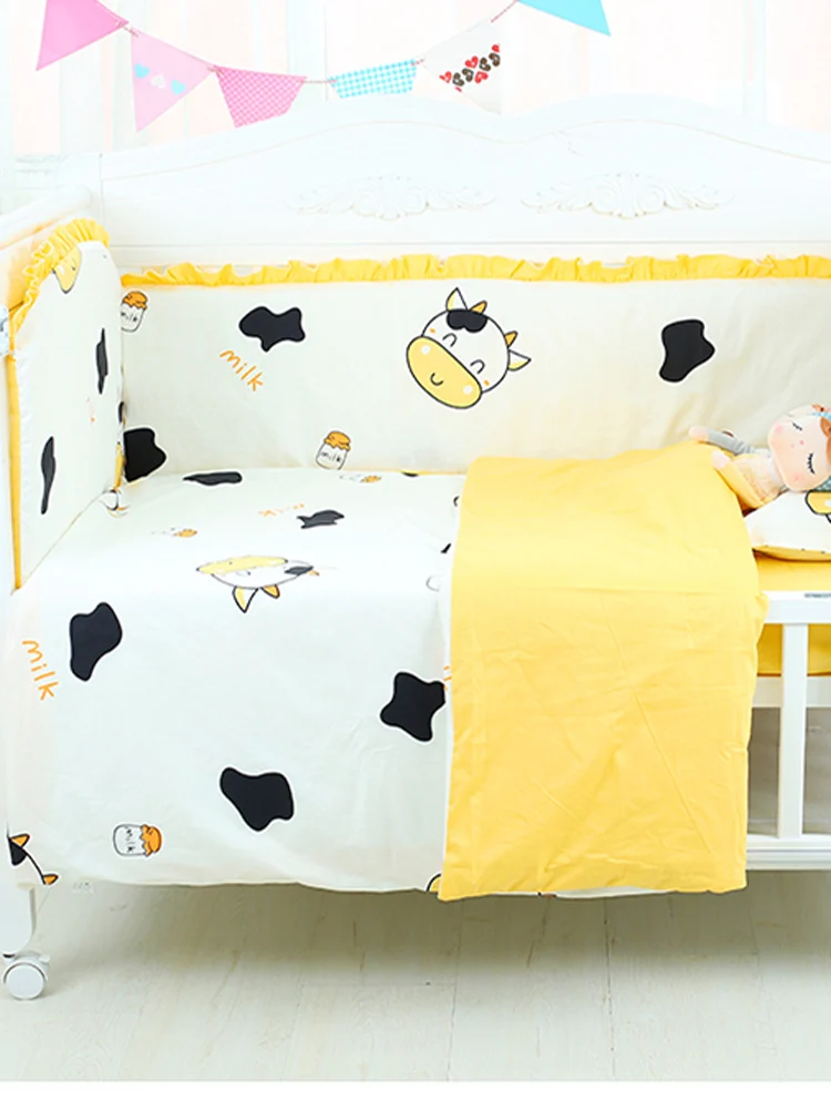 Комплект постельного белья для младенцев хлопок детская кроватка 4 шт. с принтом 5