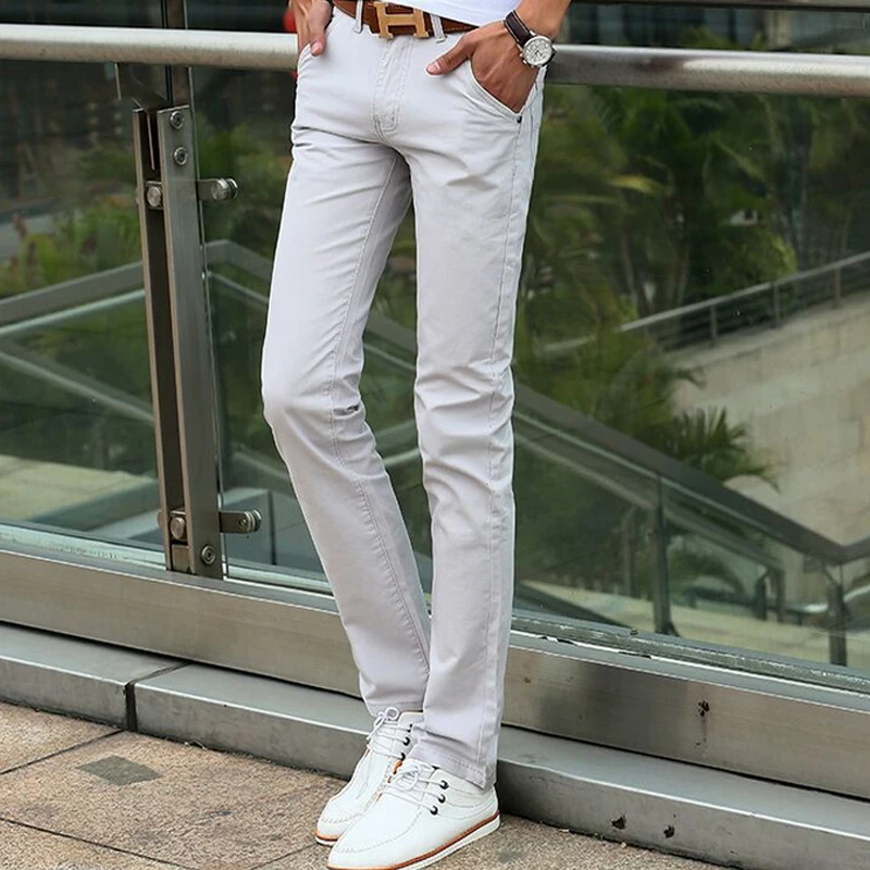Новинка Лидер продаж модные мужские узкие прямые повседневные брюки из хлопка и