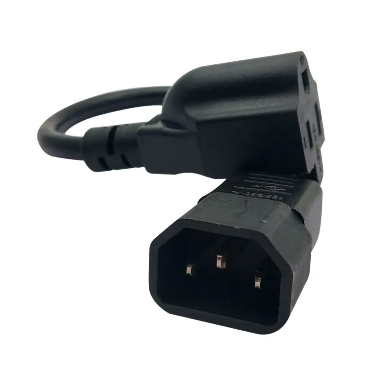 

IEC 320 C14 Male Plug to NEMA 5-15R 3 Prong Female PC Power Adapter Cable Black 1ft/0.3M