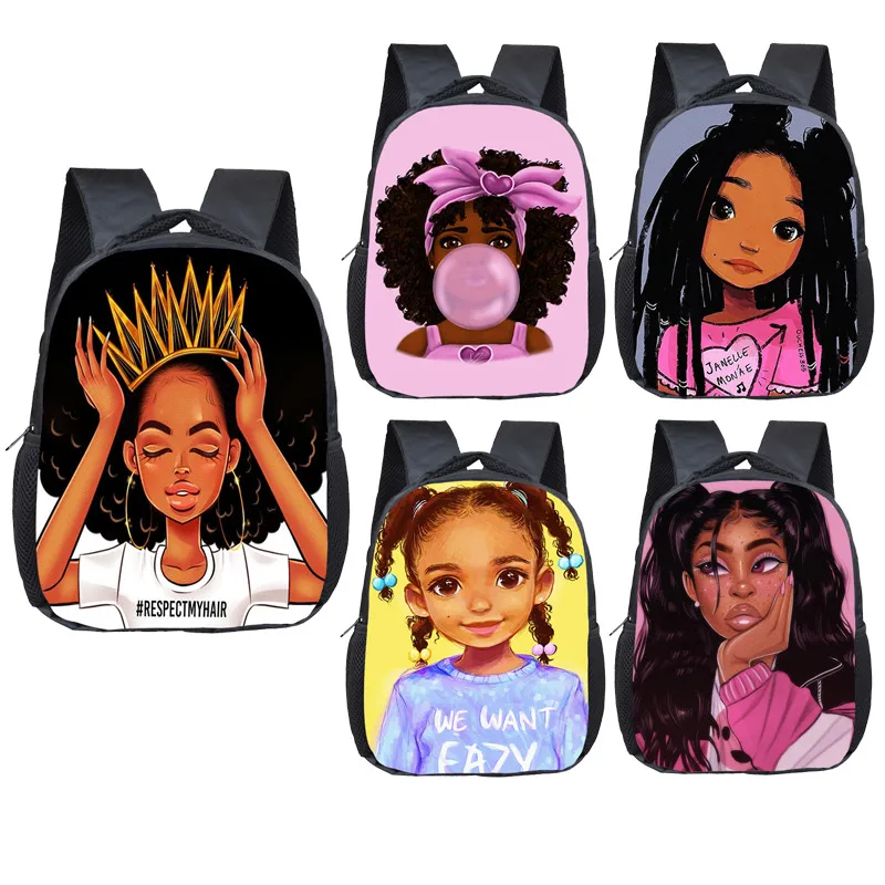 Рюкзак для девочек в латиноамериканском стиле Школьный рюкзак детей Черный