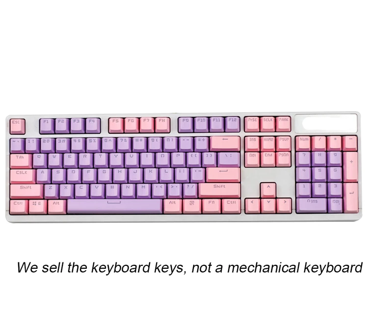Pink Purple Розовый Фиолетовый Синий механическая клавиатура Ключ Крышка 104/87 keycap ABS Прозрачный ключ крышка для игр механическая клавиатура MX брелки - Цвет: Pink Purple