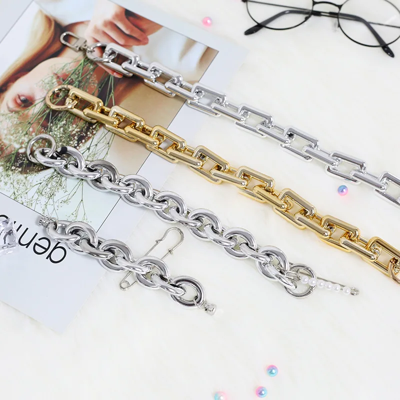 

New accessories DIY mobile phone chain case anti - fall gold square portable chain hip - hop mobile phone chain accessories