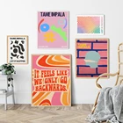 Tame Impala Абстрактные цветные плакаты с принтом песни музыки Настенная картина в эстетике Ретро Холст Картина декор для гостиной