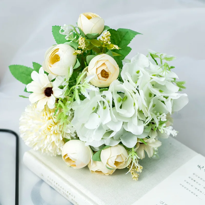 ФЛОН Искусственные цветы розы пионы Гортензия ветка Свадебные материалы