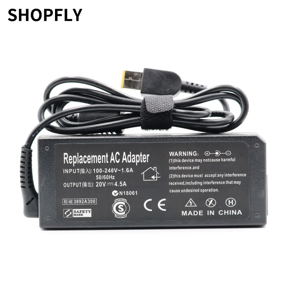 20V 4.5A Squre USB Питание адаптер ноутбука Зарядное устройство для lenovo ThinkPad T460s Тетрадь ПК R20