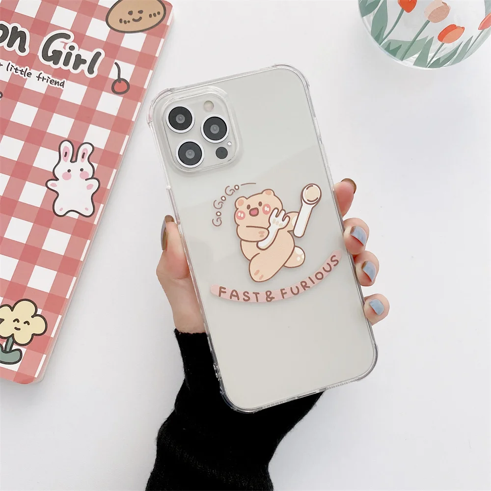 

Cute Cartoon Series Bear And Deer Mobile Phone Case Cover For Iphone 12 12mini 12pro 11 11pro Max 7 8Plus Xs Xr Xs Max