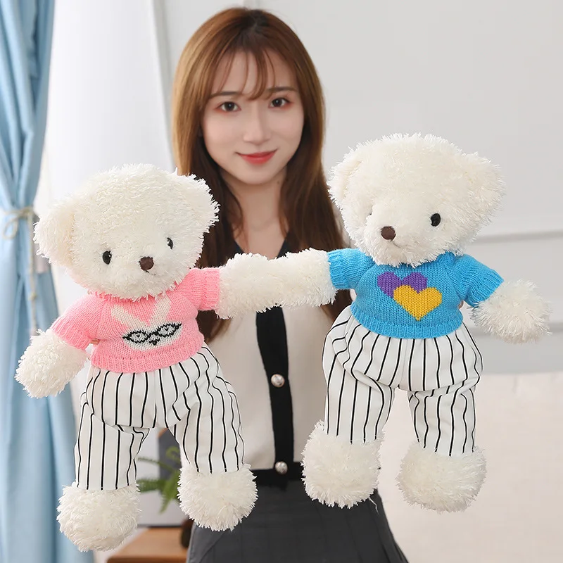 

38cm Cute Cartoon Teddy Bear Plush Toys Stuffed Soft Kawaii Dressing Up Animals Doll Pillow For Girls Kids Nice Gifts Sofa Decor