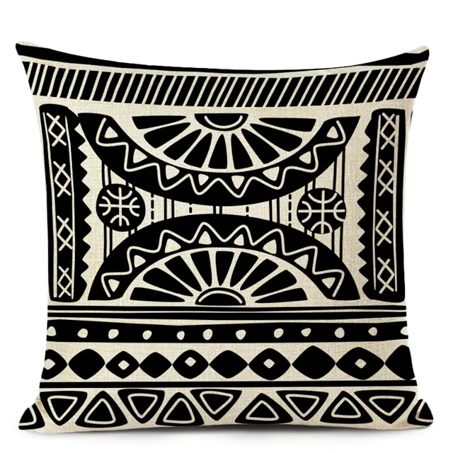 Retro High Quality ethnic Geometry Cushion Cover Throw Pillow Cutton Linen Car Sofa Bed Home Decor Textile Printed Pillowcase - Цвет: 19