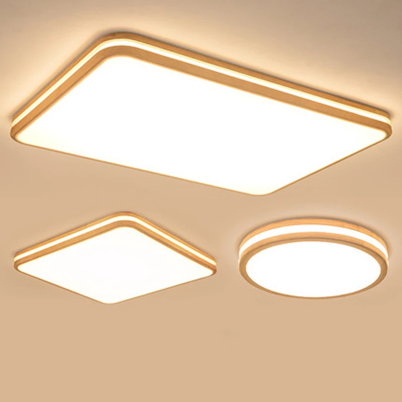 Скандинавский деревянный полый потолочный светильник атмосферный