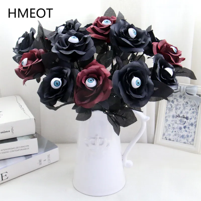 Искусственная Роза цветок с глазным яблоком черный Бургунди искусственный