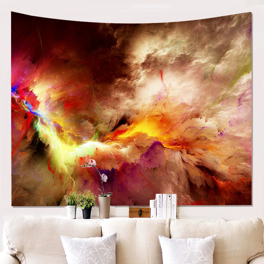 Галактика психоделическая акварель облака гобелен хиппи настенный богемный