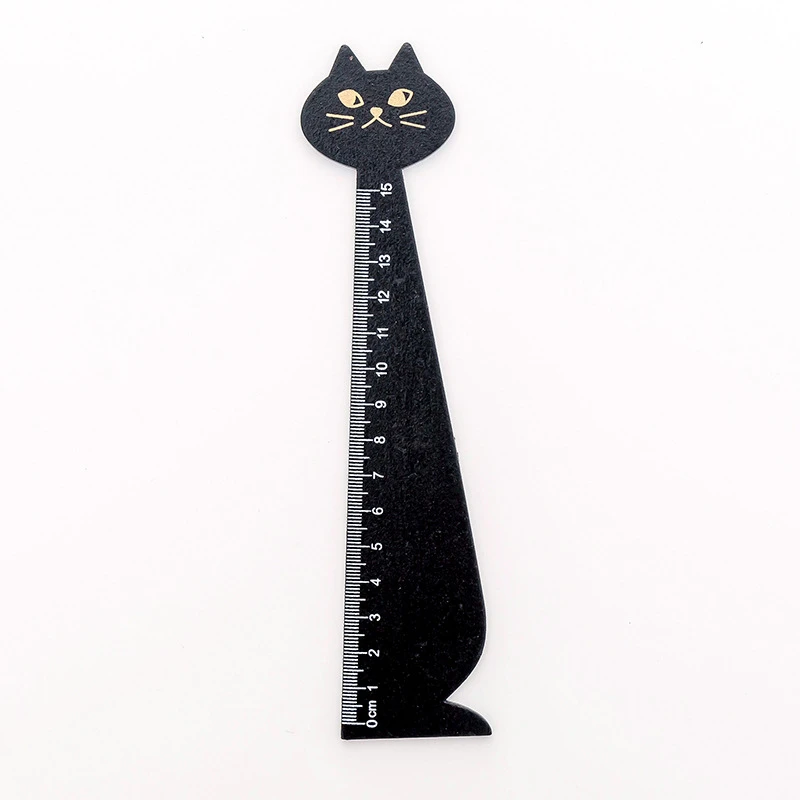 

Ellen Brook 1 Piece New Cat Straight Ruler Wooden Kawaii Tools Stationery Cartoon Drawing Gift Korean Office School Supplies