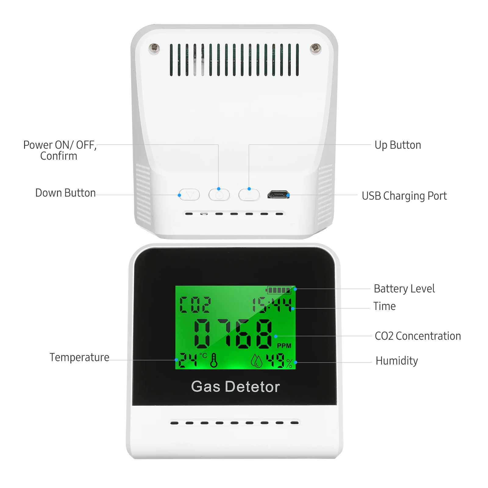 Измеритель CO2 детектор ЖК-дисплей датчик температуры и влажности воздуха в