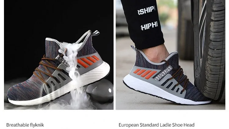 Защитные рабочие ботинки для мужчин легкие дышащие защитные стальные ботильоны