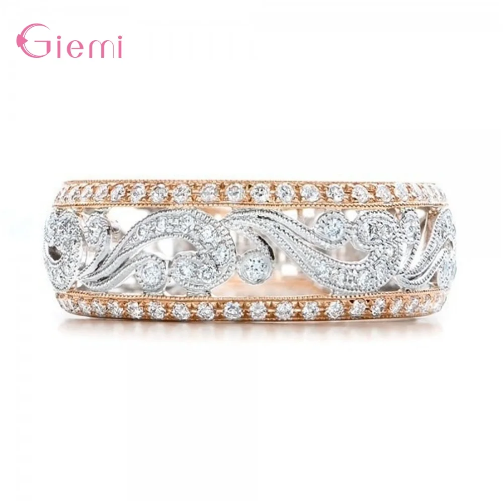 Роскошные женские модные ювелирные изделия кольца из настоящего серебра 925 пробы