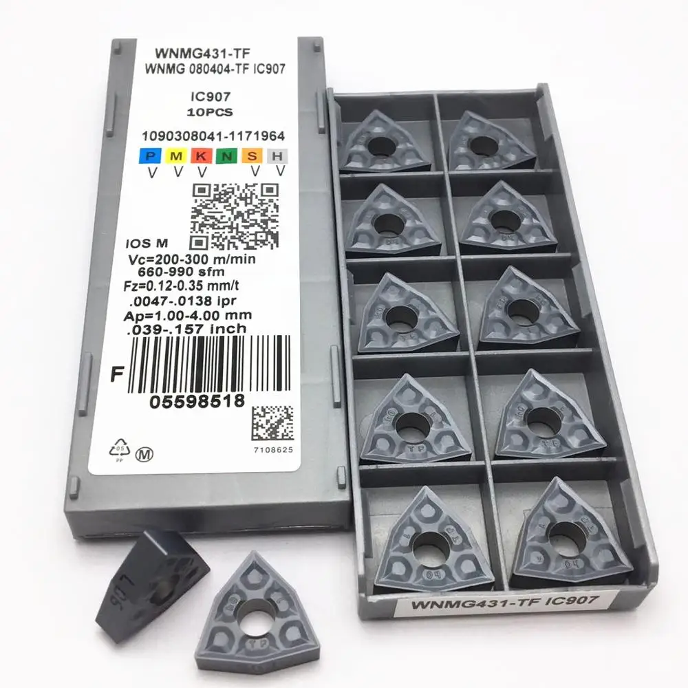 Токарный инструмент твердосплавный токарный резец WNMG080404 TF IC907 / IC908 WNMG080408