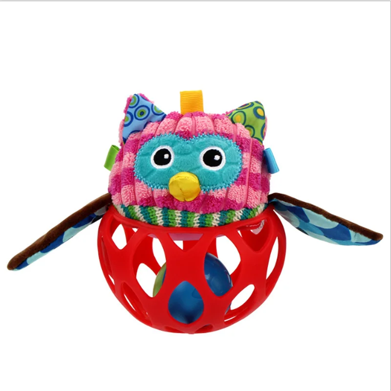 

Baby Rattle Intelligence Hand Grab Ball Toy Animal Soft Owl Tooth Ring Baby 0-12 Months Sound Soft Infant Baby Toys