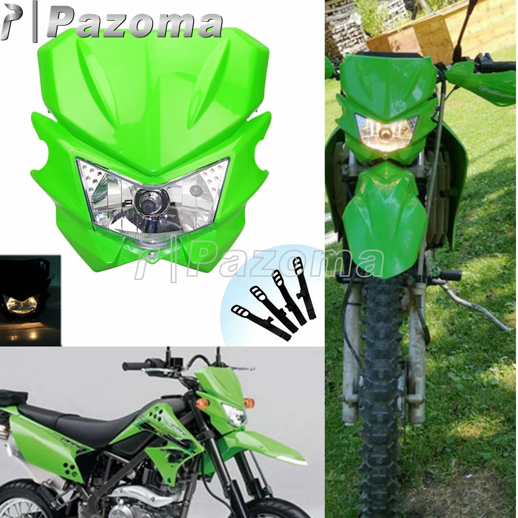 Фара мотоциклетная зеленая для Kawasaki KX KLX KLR KLE KDX 110 250 450