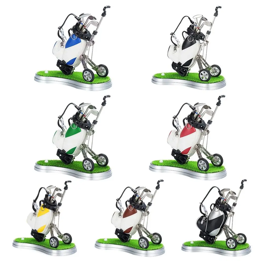 

3pcs Mini Golf Pen Holder Golf Ballpoint Pen Desk Clocks Watches Accessories & School Supplies Decorr Gift