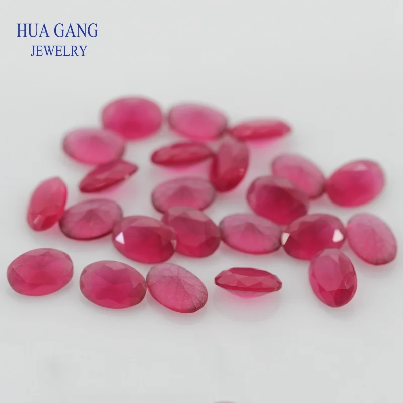

Synthetic Gems 5# Rose Red Glass Stones Oval Shape Matte Bottom Wholesale Jewelry Beads 7x9mm Glass Gems Beads Free Shipping