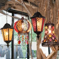 american rural tieyi chandelier restaurant bar cafe exotic style retro colored glass chandelier