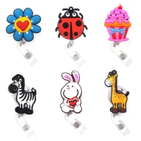 the giraffe and the zebra retractable plastic badge holder reel student nurse exhibition enfermera girl name card chest card