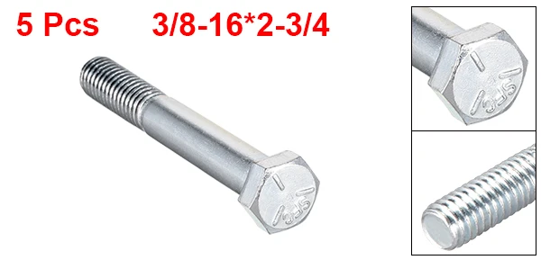 I Uxcell 5-40 шт 1/" 3/8" Резьбовые болты с шестигранной головкой 20 зубьев 16 зубьев крепежа 5 класс UNC углеродистая сталь - Цвет: I