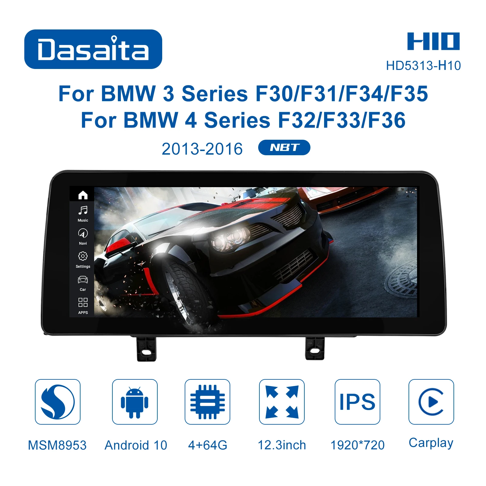 Dasaita H10 Автомобильная стерео для BMW 3 4 серии F30 F31 F32 F33 F34 F35 F36 2013 2016 NBT с Apple Carplay GPS android