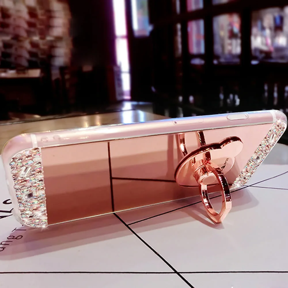 Зеркало палец кольцо держатель телефона чехол для HUAWEI mate 20 Pro P20 Lite P30 Nova4e Bling милый