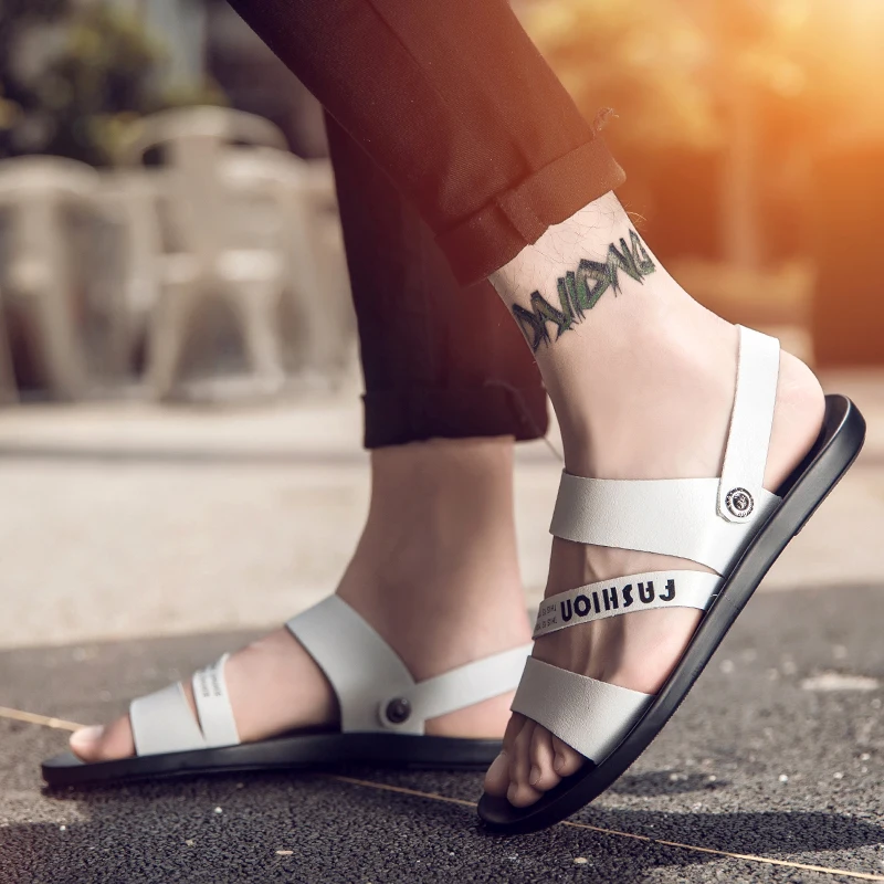 

Sandali Da Uomo Sandals Men Leather Zandalias Hombre Sandalle Homme Sandalias Cuero Summer Classic Roman Sandalet Erkek