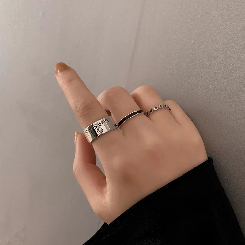 

XIYANIKE Minimalist 925 Sterling Silver Finger Rings for Women Couples New Fashion Smiley Face Birthday Party Jewelry Gifts