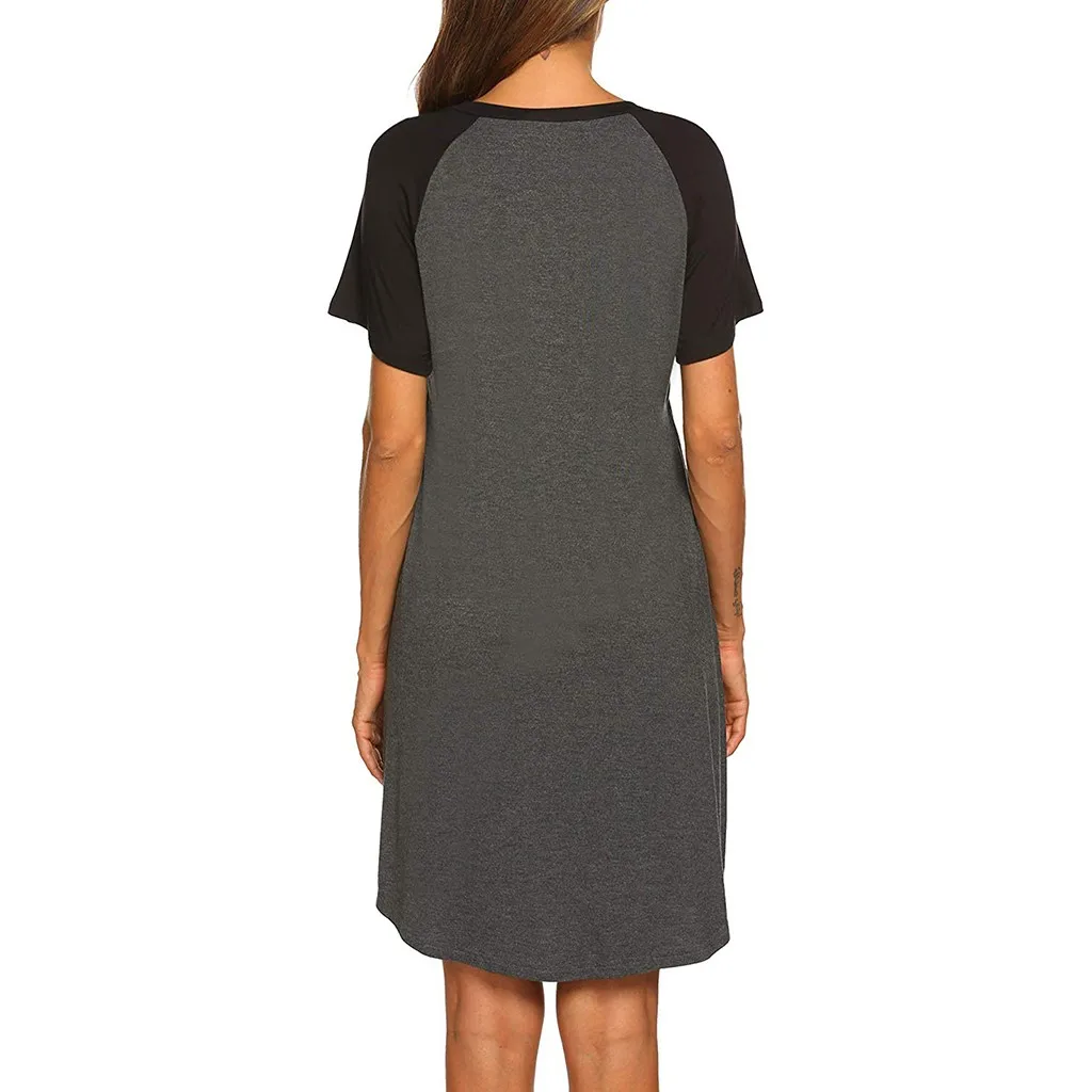 Summer Maternity Pajama Women Short Sleeve Splicing Color Nursing Breastfeeding Dress Одежда Для Беременных2020 @50 | Мать и