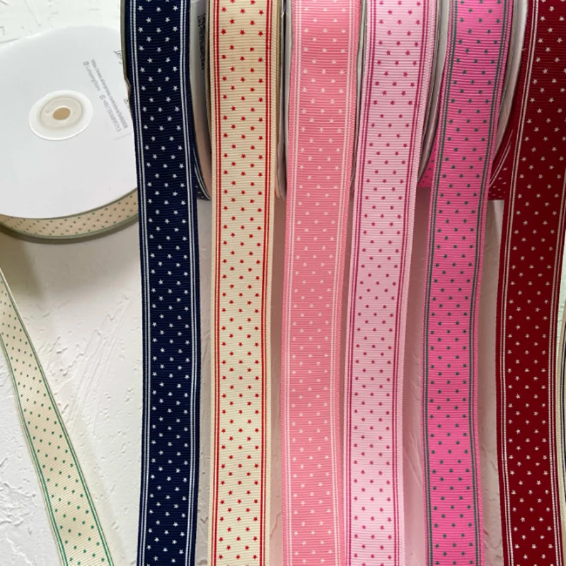 Оптовая продажа лента в горошек с принтом виде звезды для рукоделия аксессуары