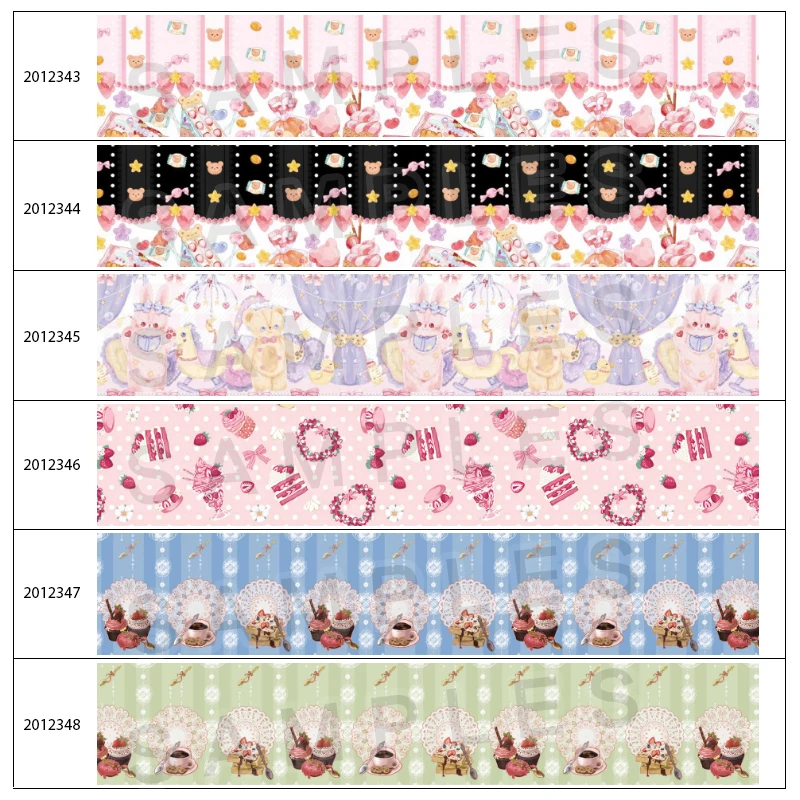 

Cartoon Bear Lolita Flowers 50 Yards Printed Grosgrain/satin Ribbon Hair Accessories