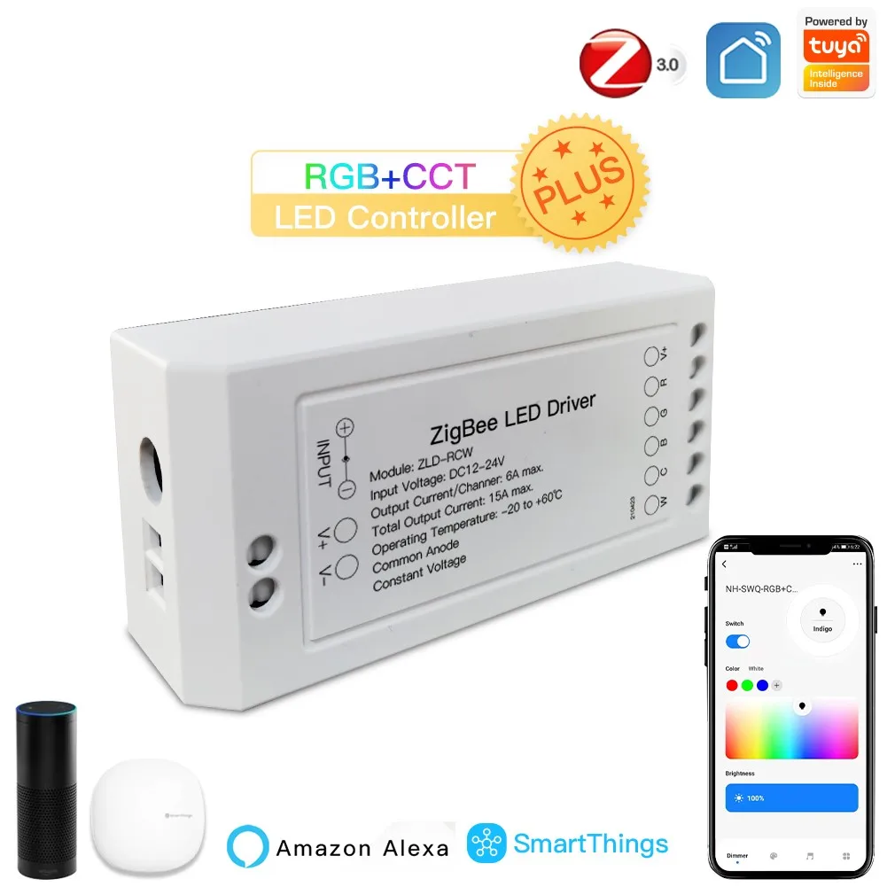 Умный диммер ZigBee 3 0 Swtich RGB CCT для светодиодной ленты управление через приложение с