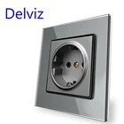Розетка электрическая Delviz, стеклянная панель европейского стандарта, 110-250 В переменного тока, 16 А