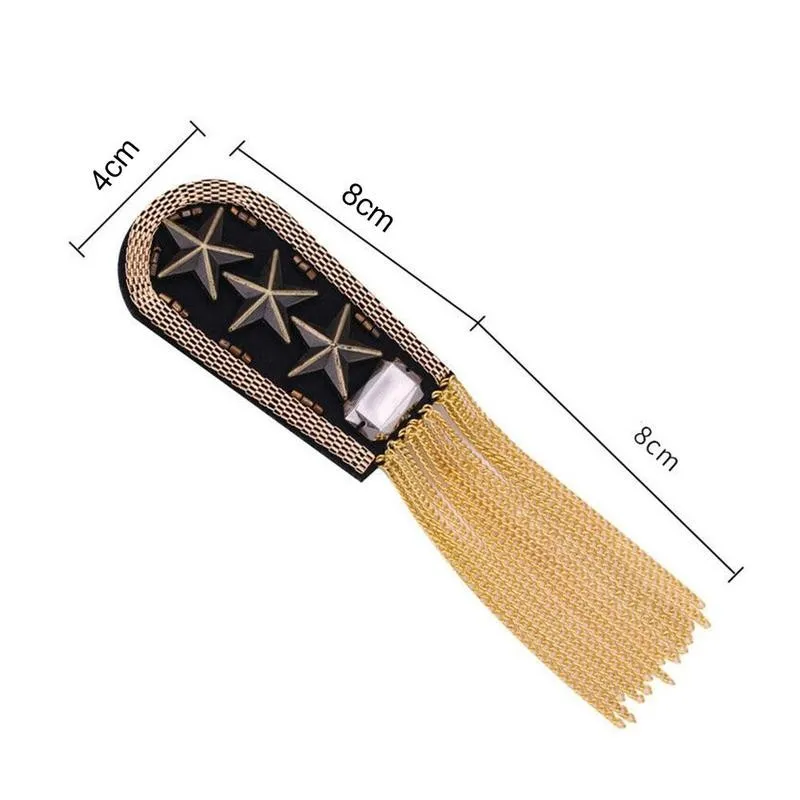 

1 pcs Epaulettes Vintage Five Star Tassel Shoulder Metal Military Meda Board Pin on Badges Epaulette Epaulet Fabric Beads B Z9N7