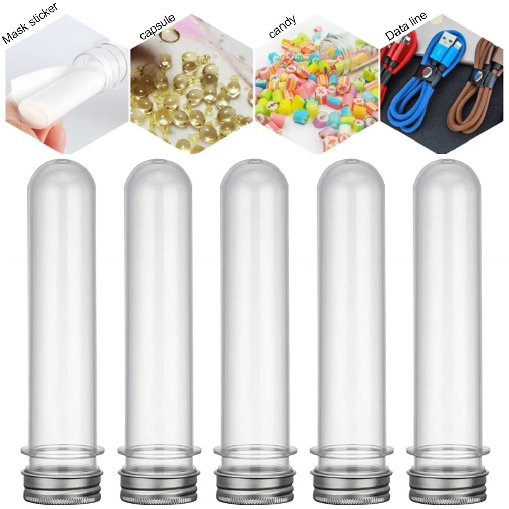 

25pcs 30ml Excellent Plastic Transparent Test Tubes With Aluminum Cap Bottles School Supplies Lab Equipments 25x110mm