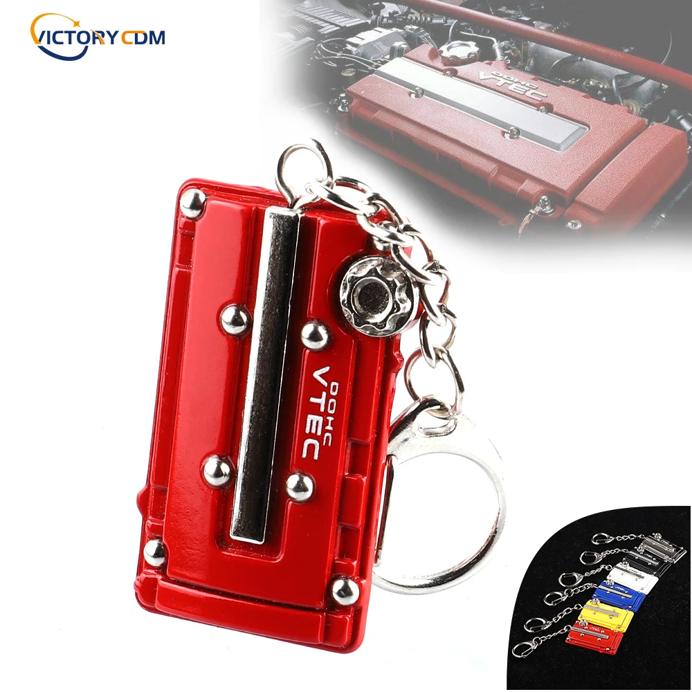 Металлический брелок для автомобиля JDM турбо Vtec DOHC B16 серия крышка клапана