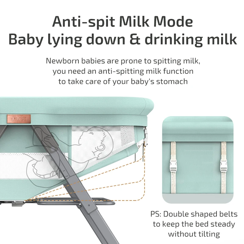

Convertible Baby Cribs 2-in-1 Infant Bed Portable Rocking Cradle Sleeper Bedside Travel Cot Mobile Beds for Newborn Toddler