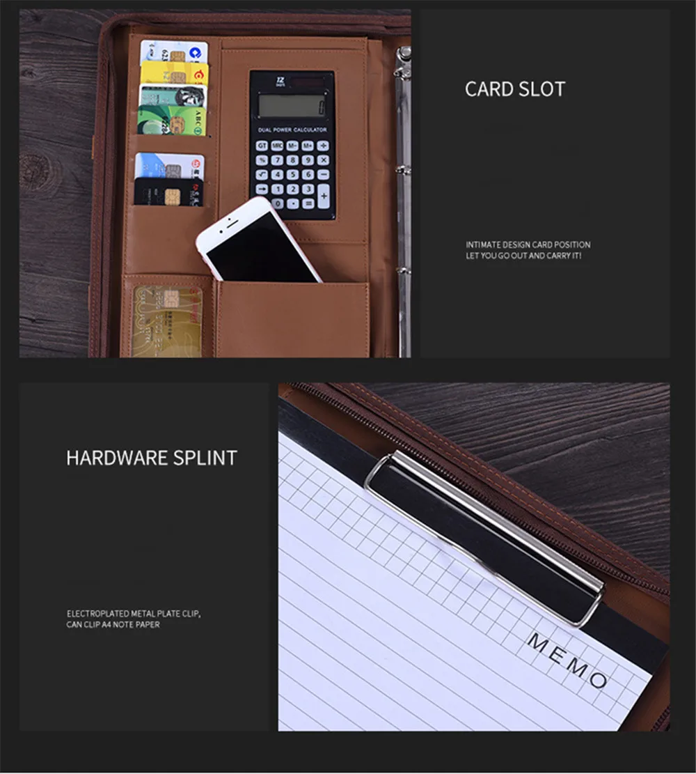 A4 папка с файлом кольцо органайзеры Fichario Портативный сумка менеджера офисный Органайзер документов Портфели калькулятор объекты файловых систем
