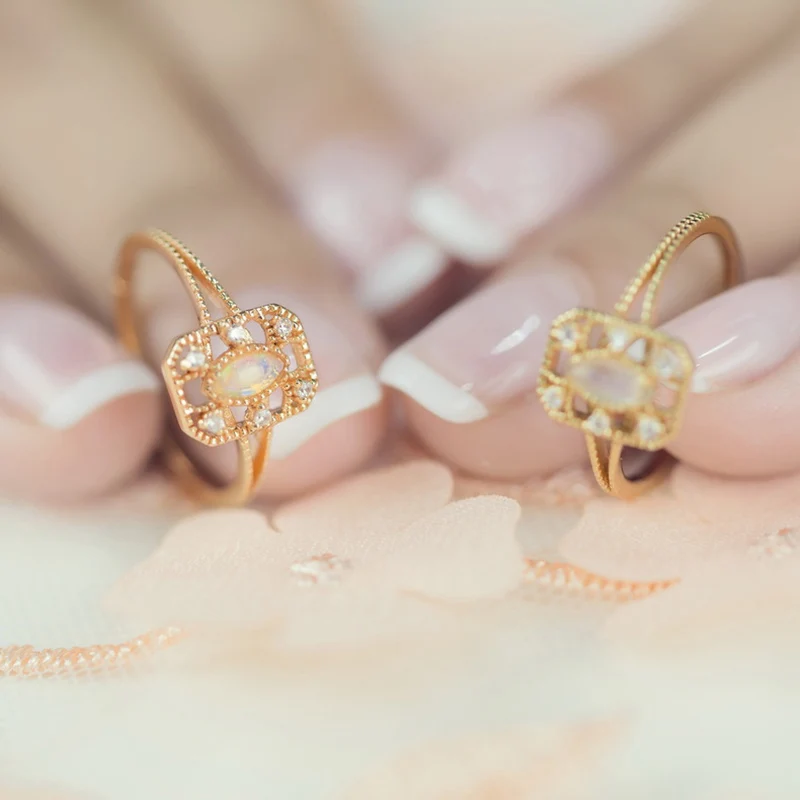 

Retro opal rings for women 210309-20