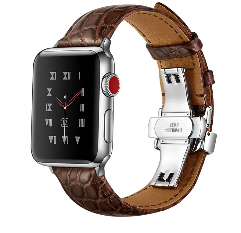 Ремешок для apple watch 42 мм 38 мм 44 мм 40 мм Италия Аллигатор Высокое качество Натуральная кожа apple watch 4 5 3 2 iwatch браслет