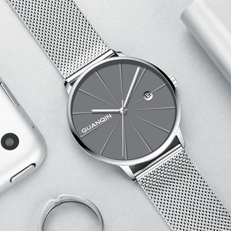 

2019 New Guanqin watch men's ultra-thin quartz watch simple luminous waterproof watch fashion trend men's watch
