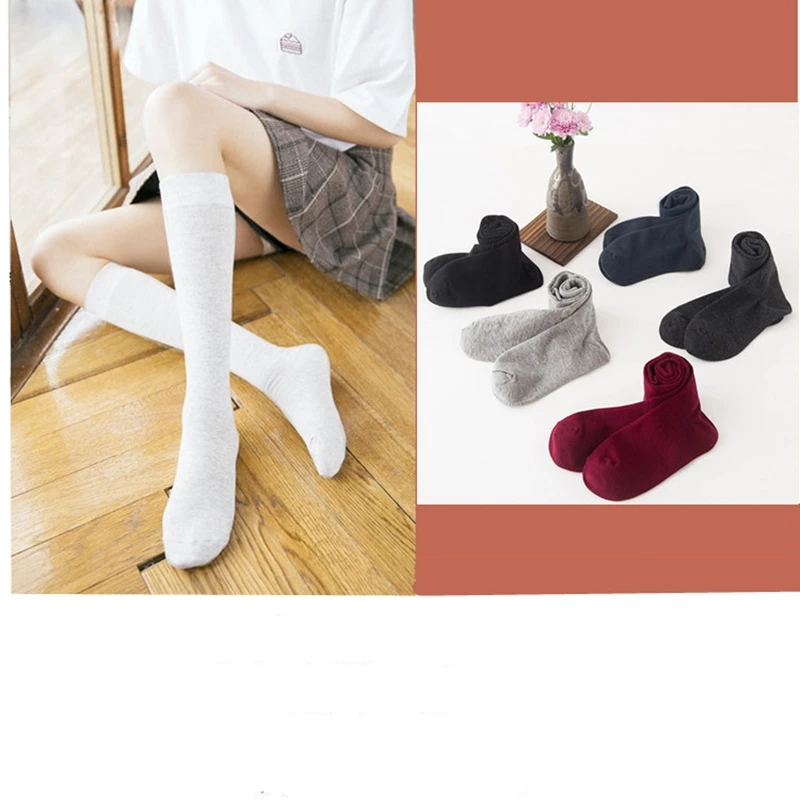 1 пара женщин белые спортивные носки из хлопка на осень и зиму модные длинные